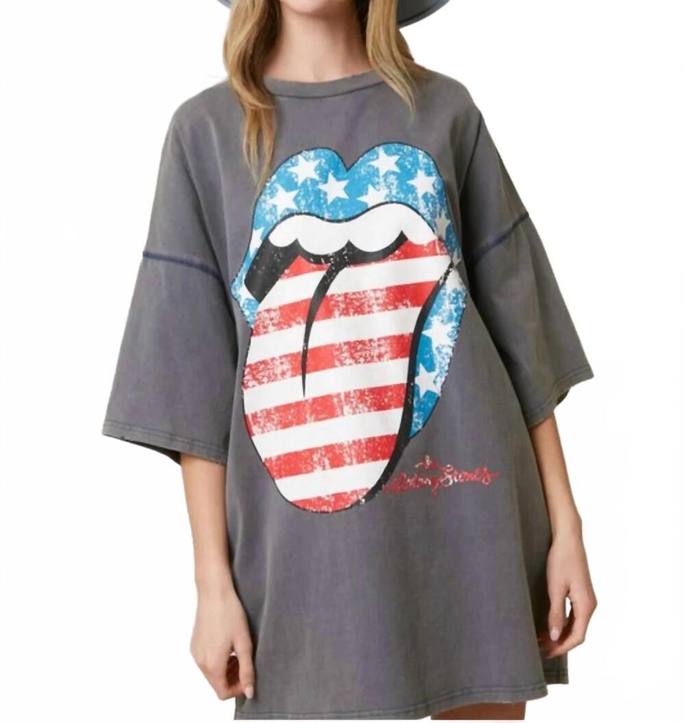 NEW FANTASTIC FAWN roxanne t-shirt dress in washed charcoal